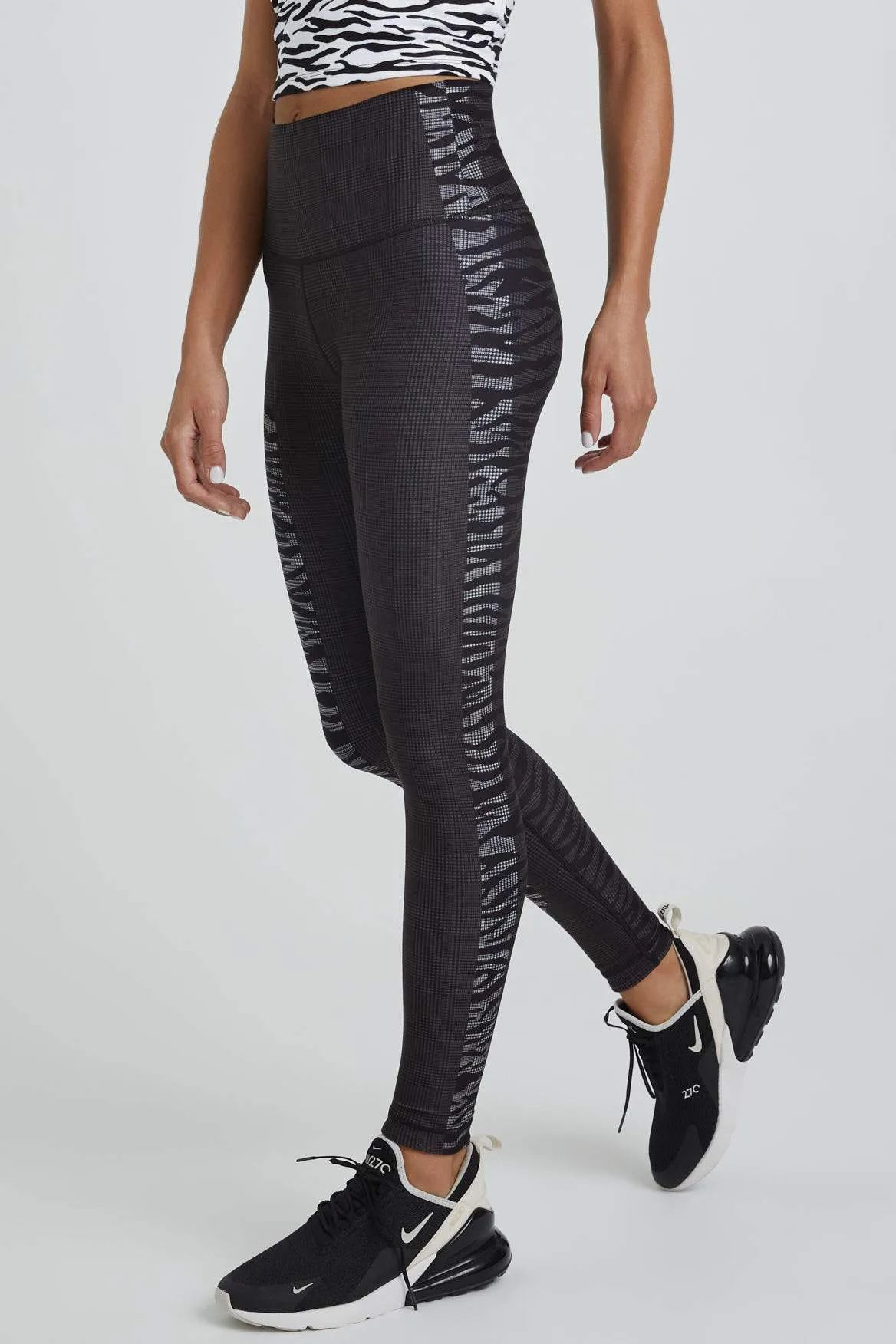 High Waist Leggings Black White Viva Zebra