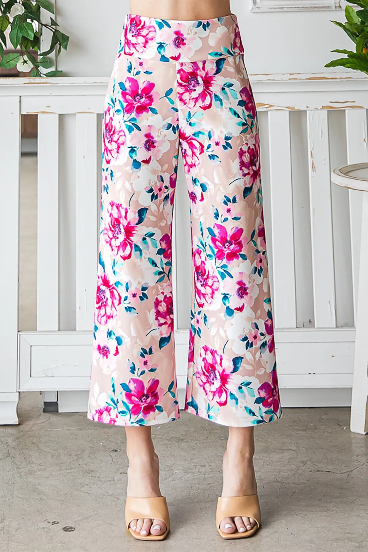 HM-EP6733-15-RSDST - FLORAL PRINT CULOTTES PANTS- ROSE DUSTY 2-2-2