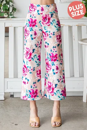 HM-EP6733-15X-RSDST - PLUS SIZE FLORAL PRINT CULOTTES PANTS- ROSE DUSTY 2-2-2