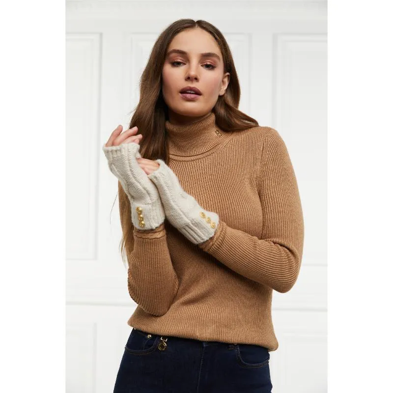 Holland Cooper Cortina Ladies Fingerless Gloves - Oatmeal