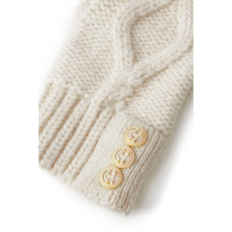 Holland Cooper Cortina Ladies Fingerless Gloves - Oatmeal