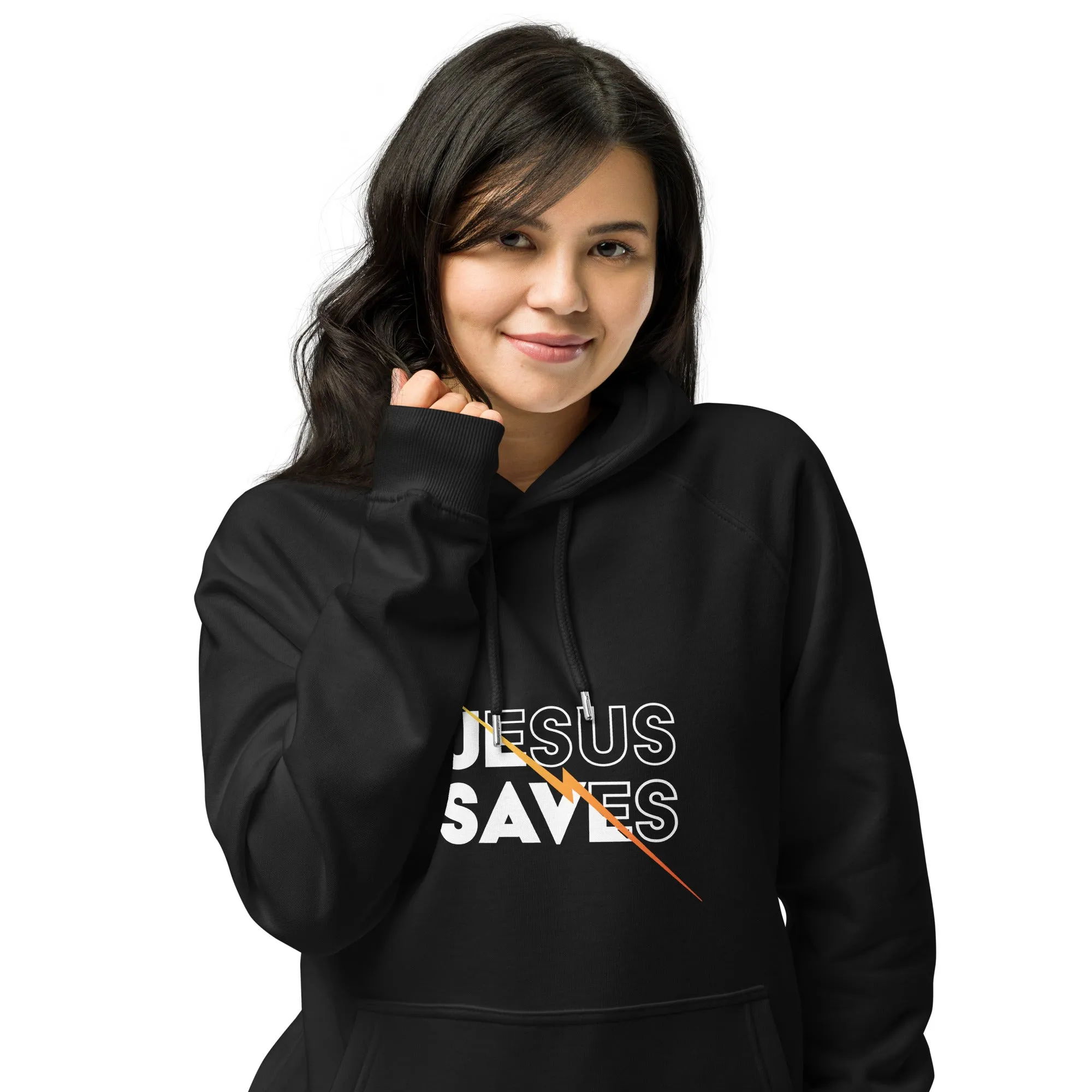 Jesus Save Graphics Women Eco Raglan Hoodie