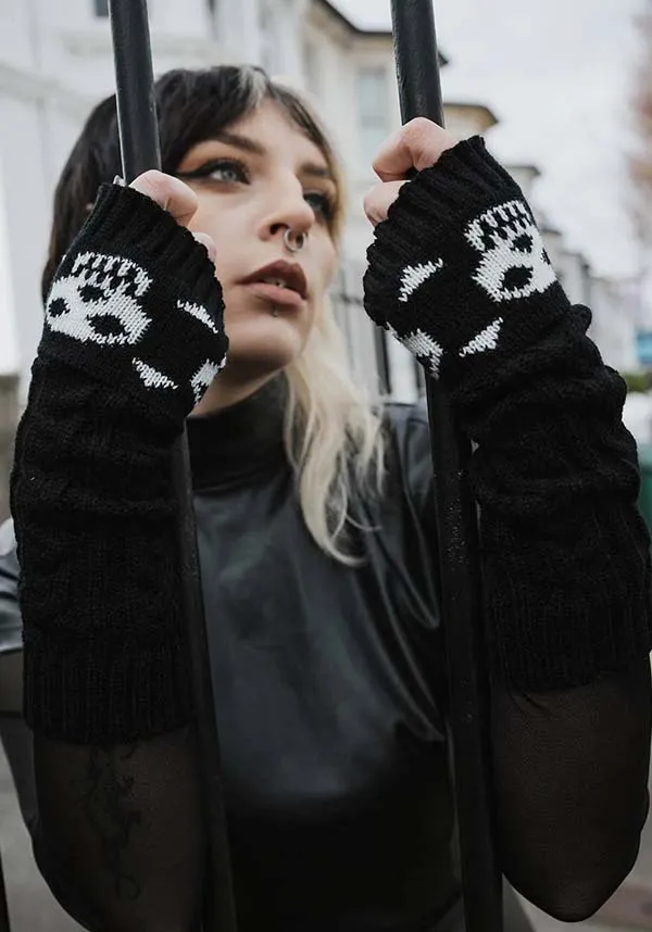 Knitted Skull & Crossbones | FINGERLESS GLOVES