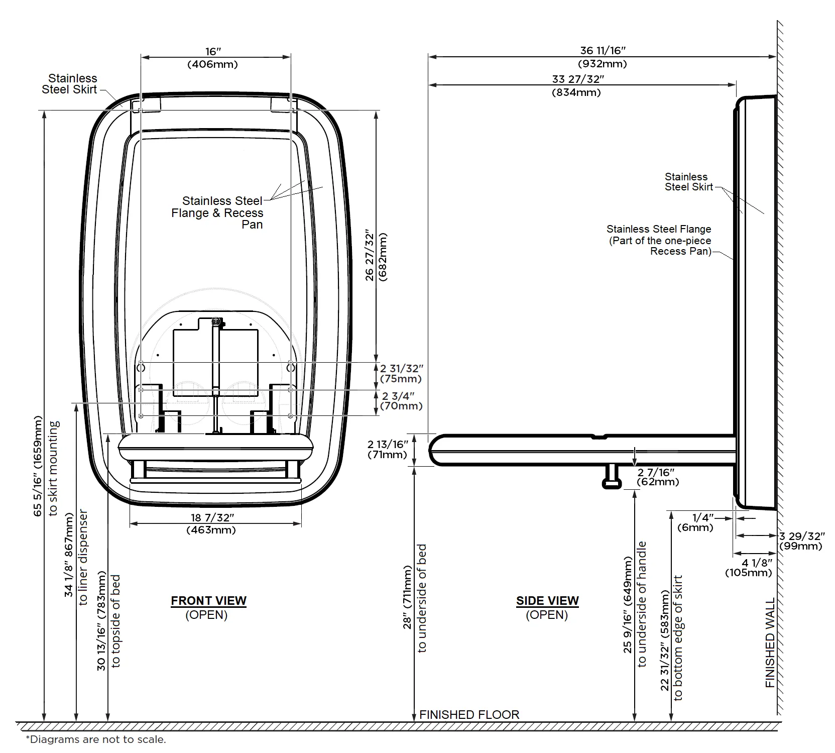 Koala Kare® KB311-SSWM - Wall Mounted Vertical Stainless Steel Baby Changing Station (Newest Generation)