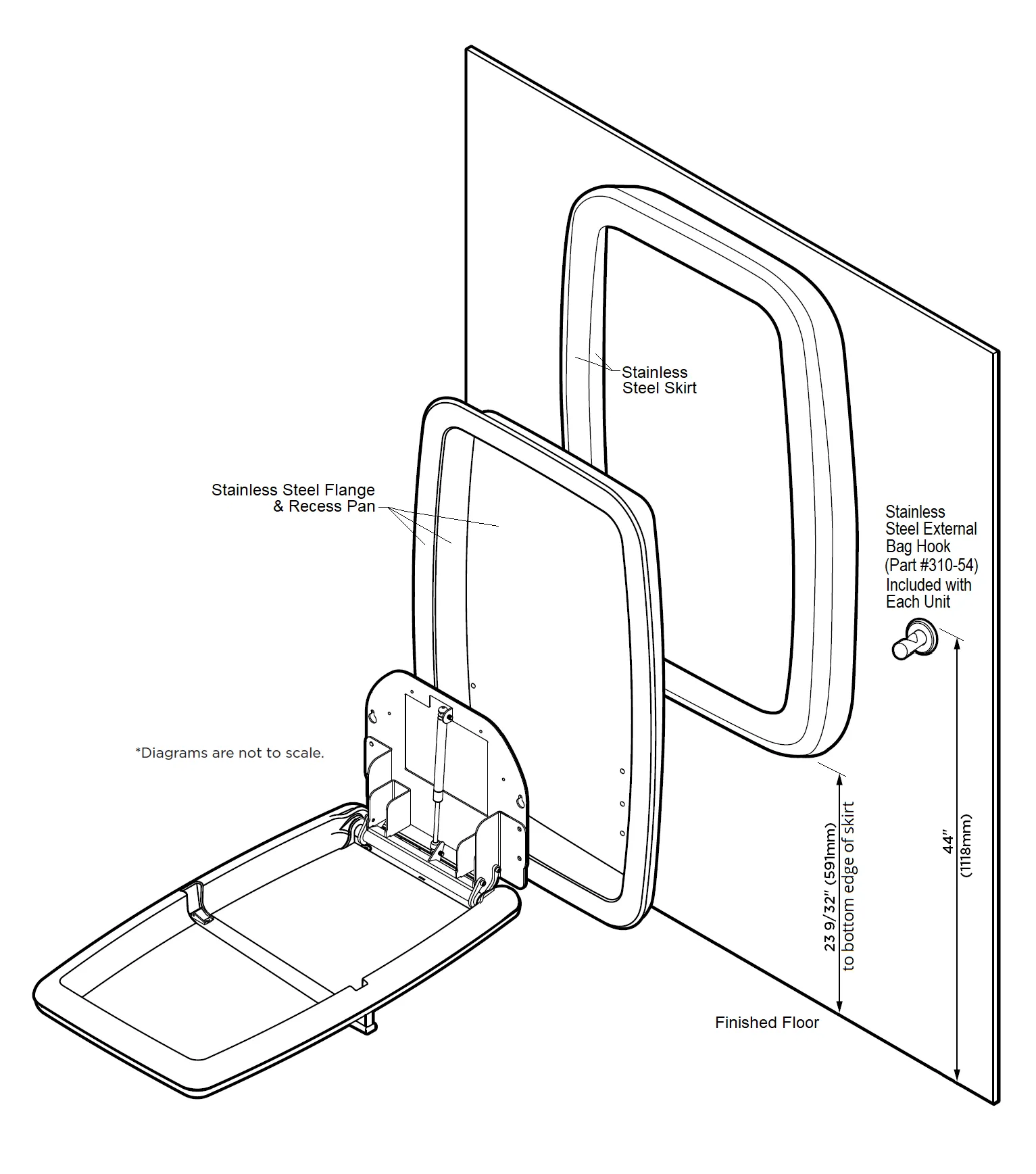 Koala Kare® KB311-SSWM - Wall Mounted Vertical Stainless Steel Baby Changing Station (Newest Generation)