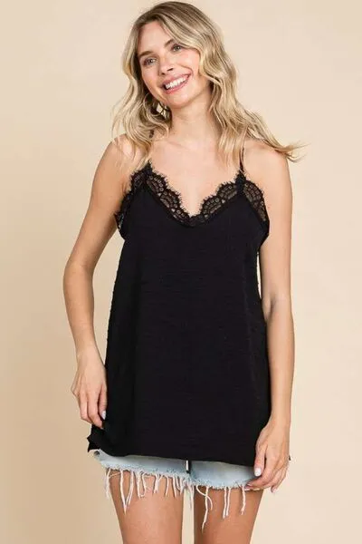 Lace Detail Spaghetti Strap Cami