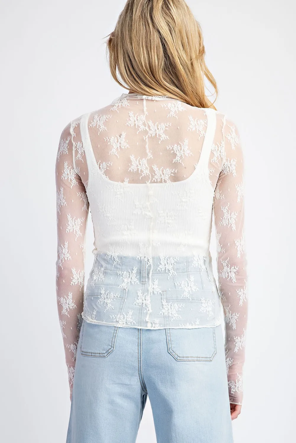 Lace long sleeve top