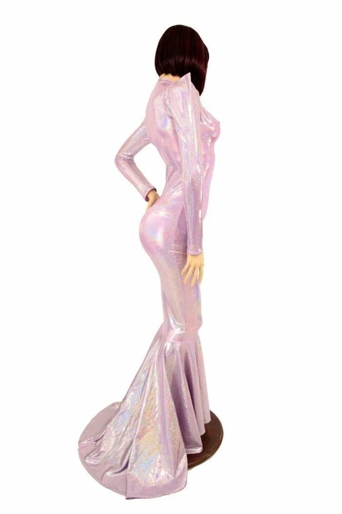 Lilac Sharp Shoulder Gown