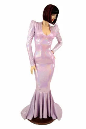 Lilac Sharp Shoulder Gown