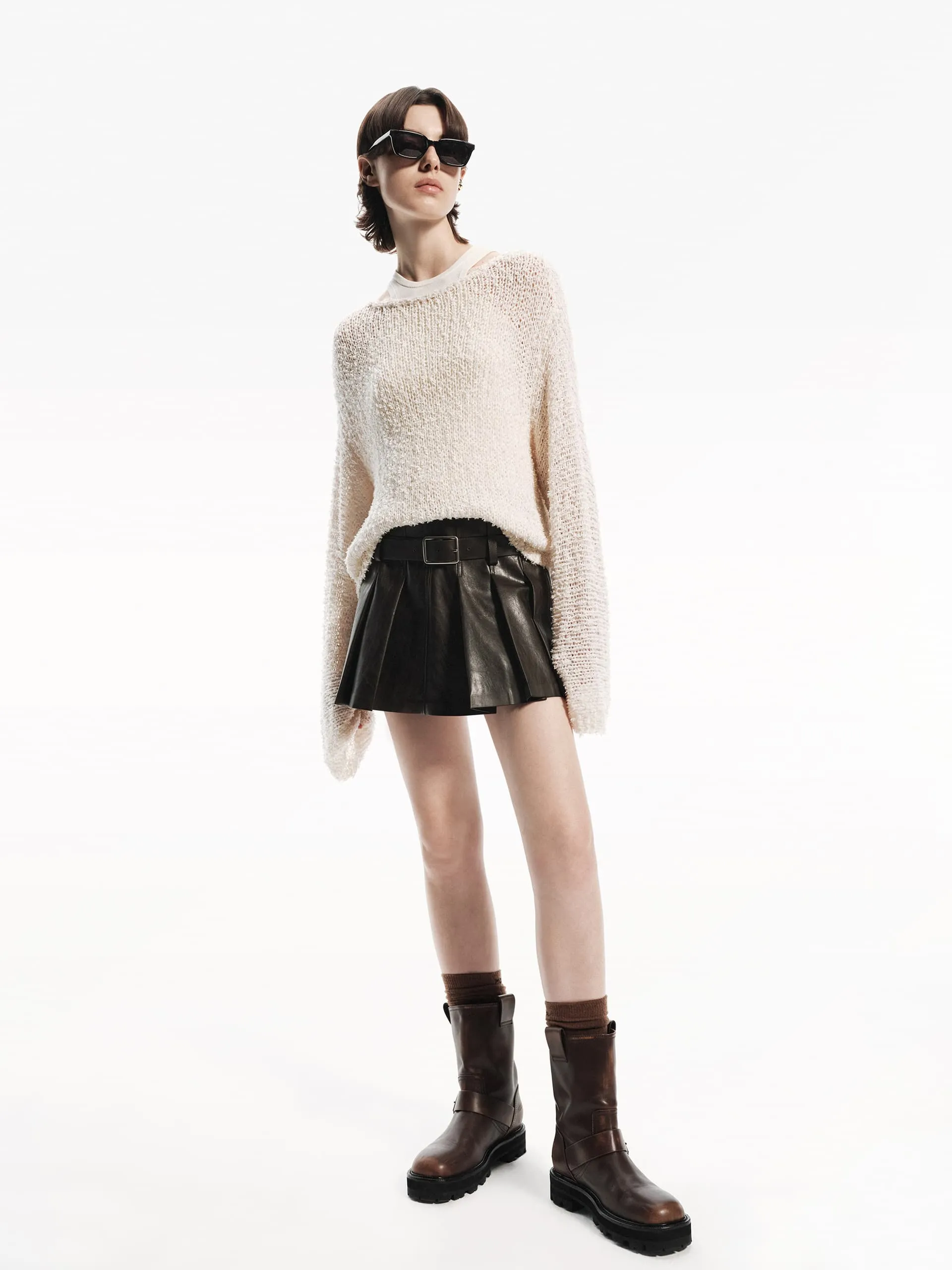 Loose Crochet Knit Sweater