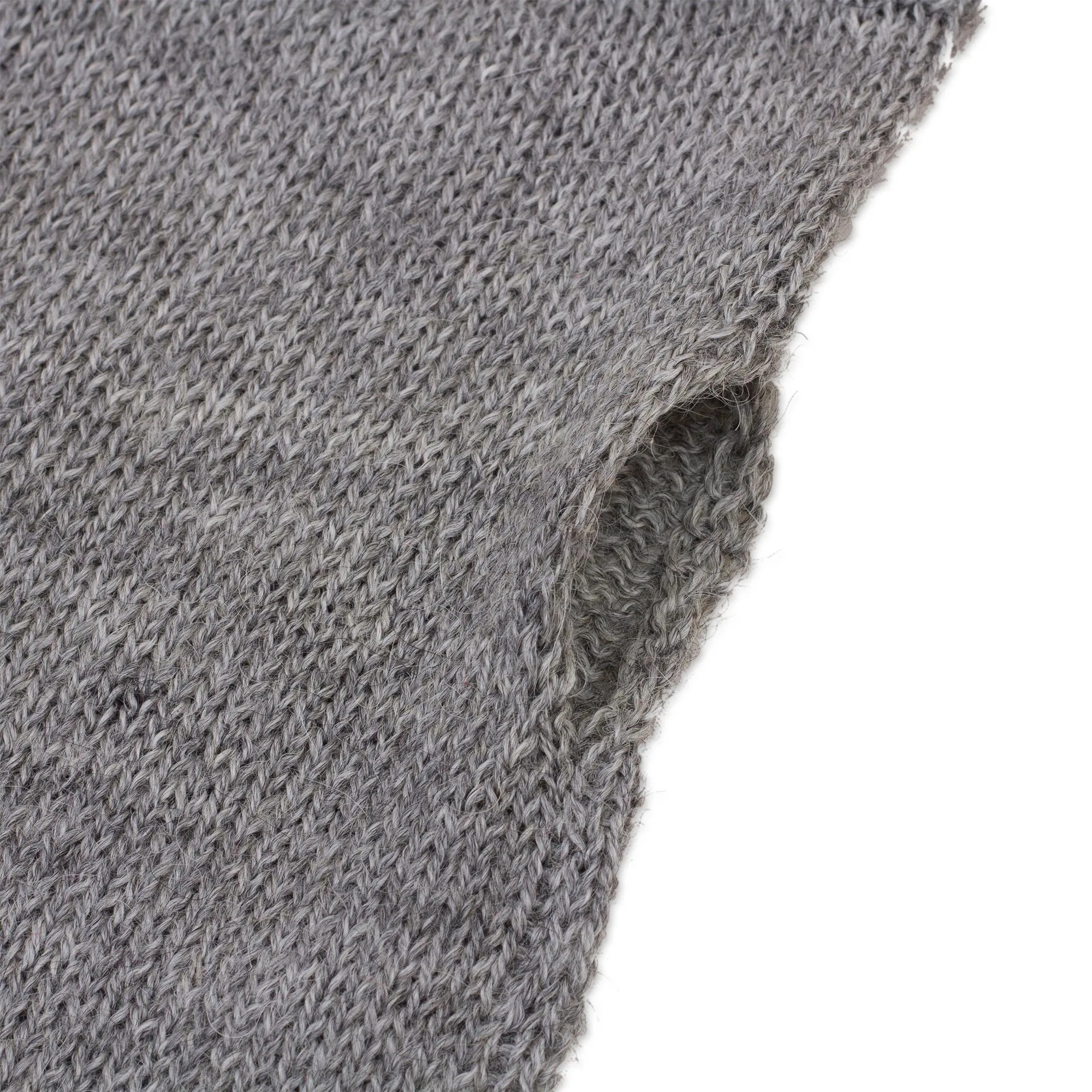 Luscious Twist in Grey Grey 100% Baby Alpaca Cable Knit Fingerless Mitts from Peru