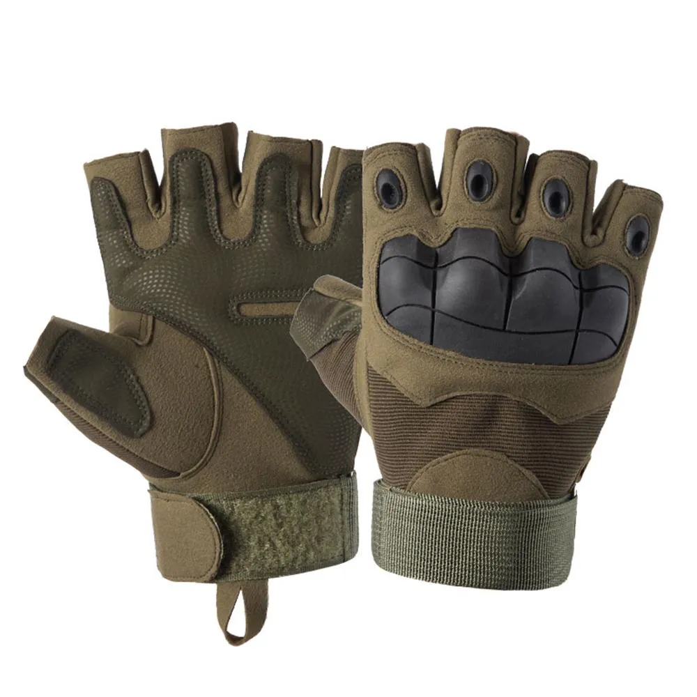 Mens Fingerless Gloves Outdoor Sports Tactical Protection Gloves Fit