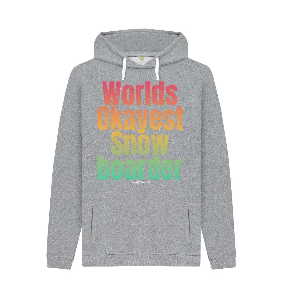 Men's Worlds Okayest Snowboarder Organic Pullover Hoodie