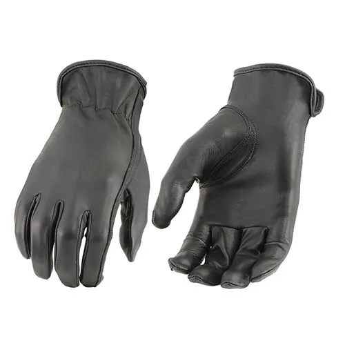 Milwaukee Leather MG7797 Women's Black ‘Cool-Tec’ Leather Motorcycle Rider Unlined Gloves W/ Sinch Wrist Closure