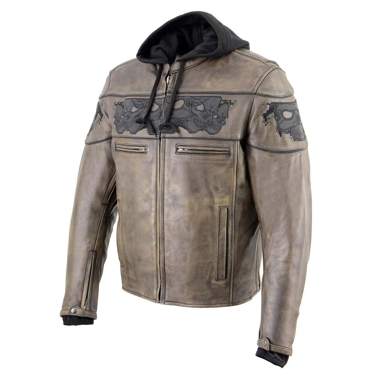 Milwaukee Leather MLM1561 Men's Distressed Brown Leather Jacket with