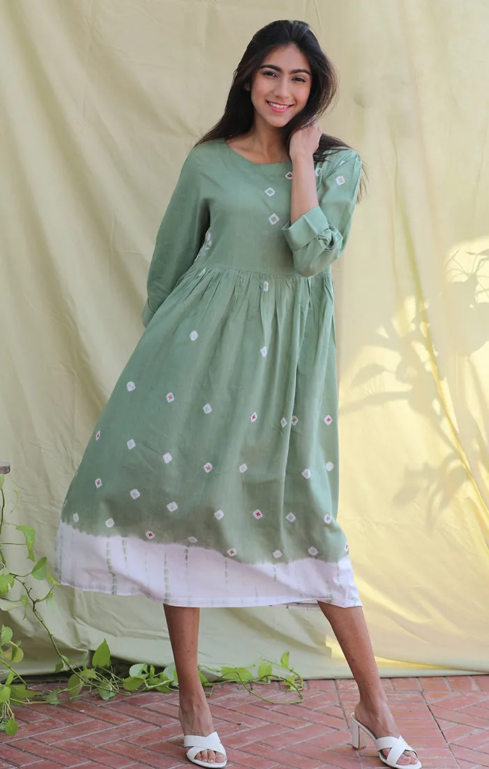 Mint Green Tunic Dress - Bandej with white culottes