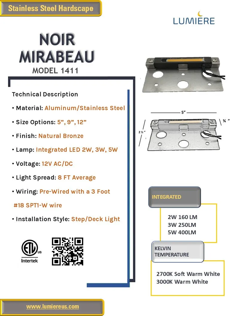 Mirabeau 5" Aluminum   Stainless Steel Step & Deck Light