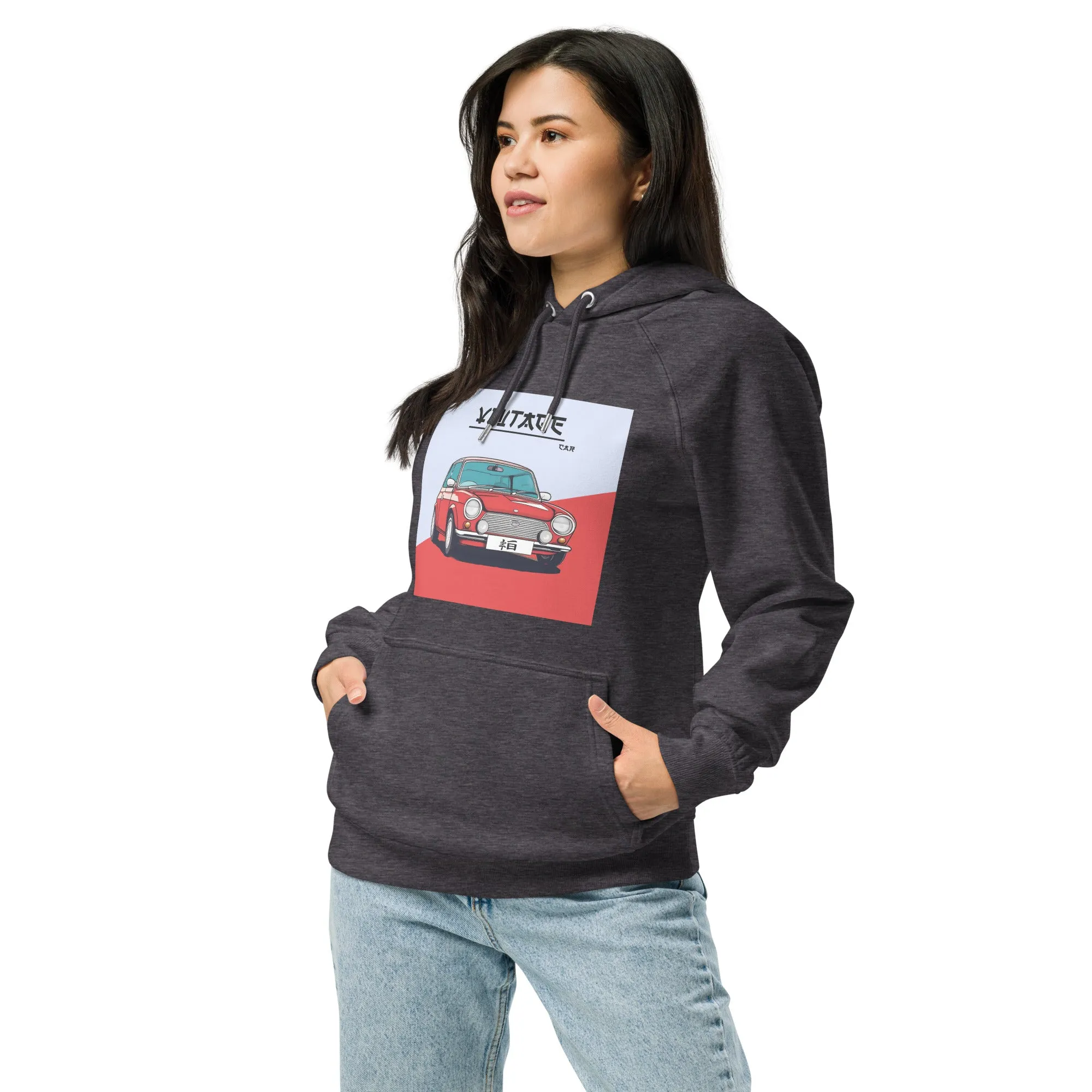 Mr Bean Car Vintage Graphic Women Eco Raglan Hoodie