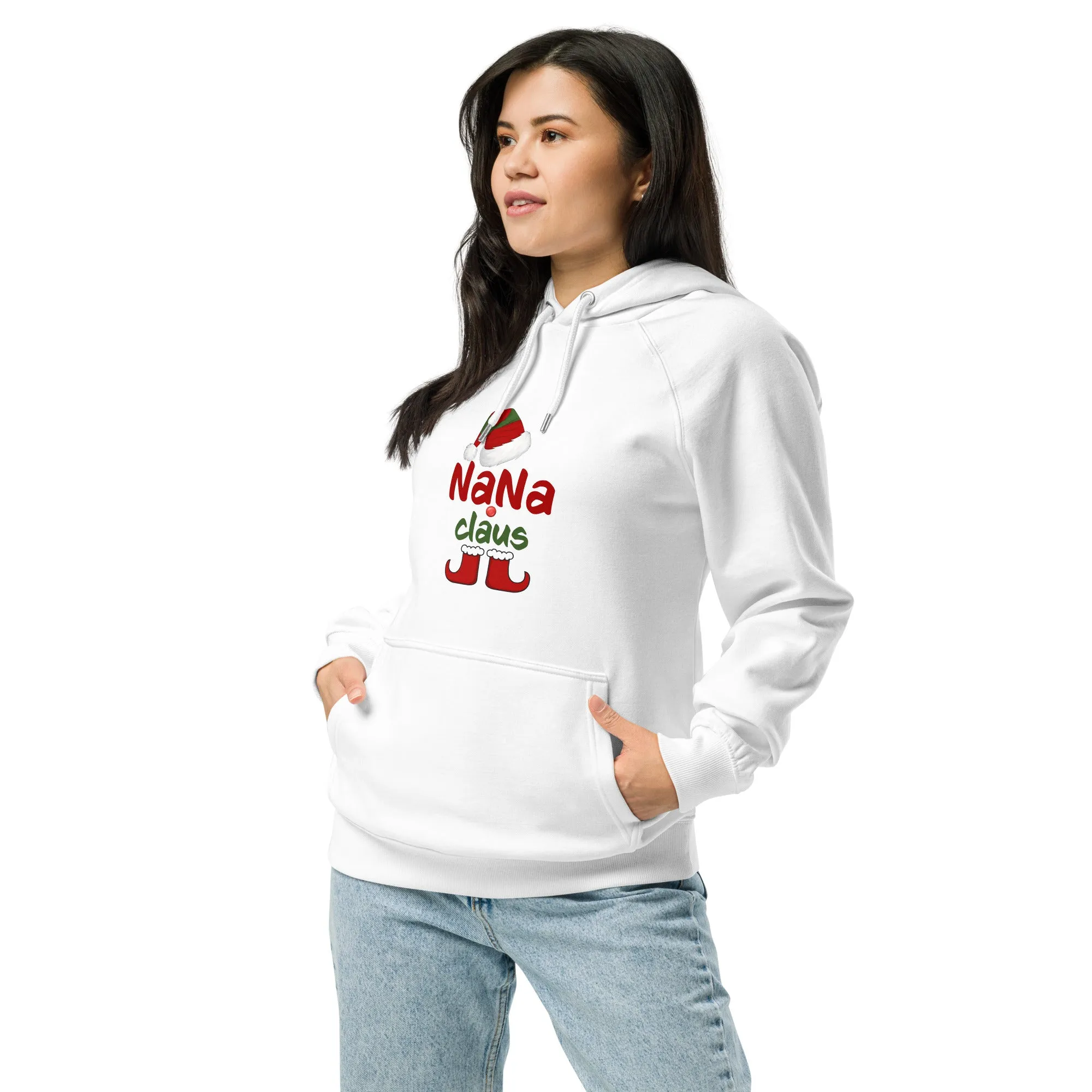 Nana Claus Graphics Women Eco Raglan Hoodie