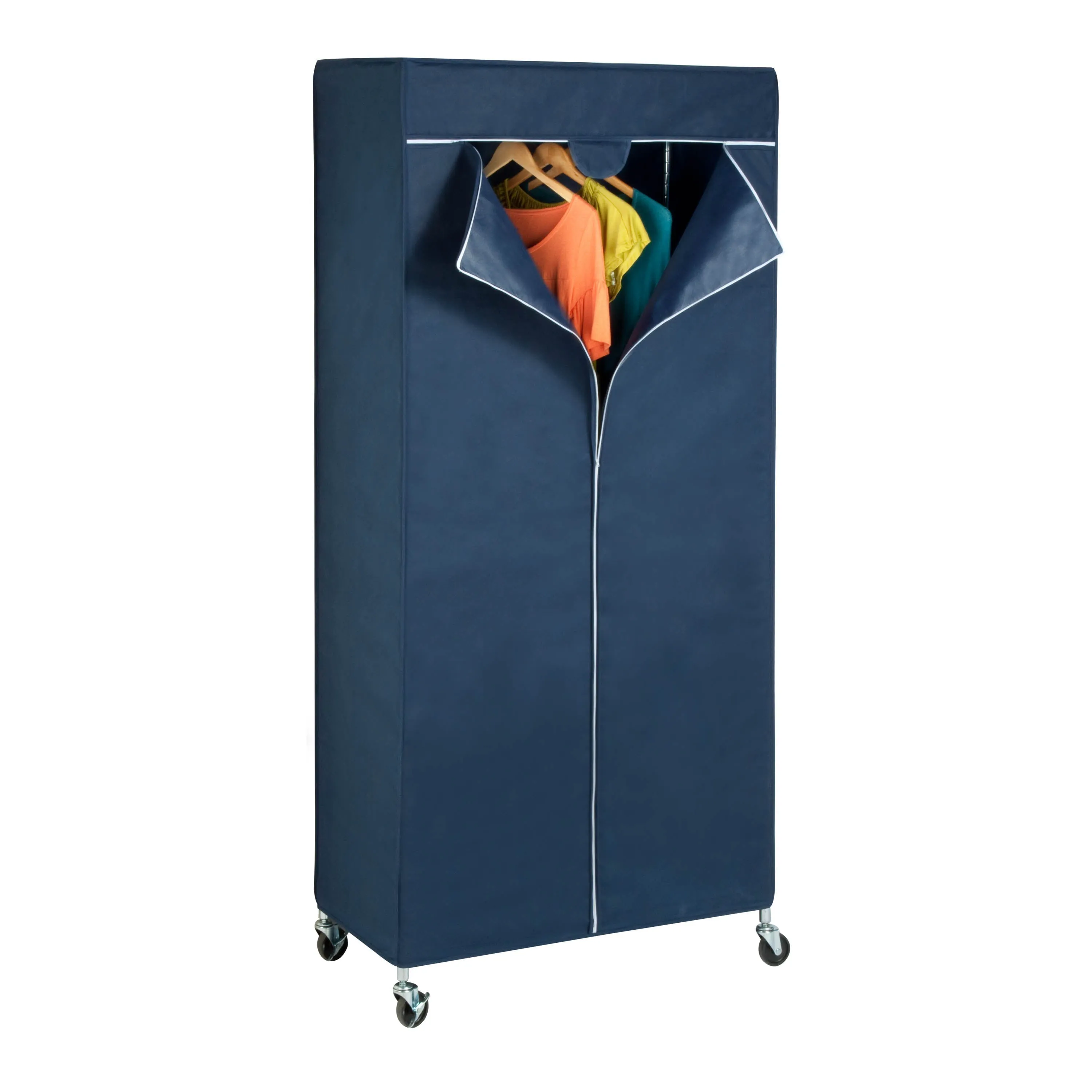 Navy/White Garment Rack Cover