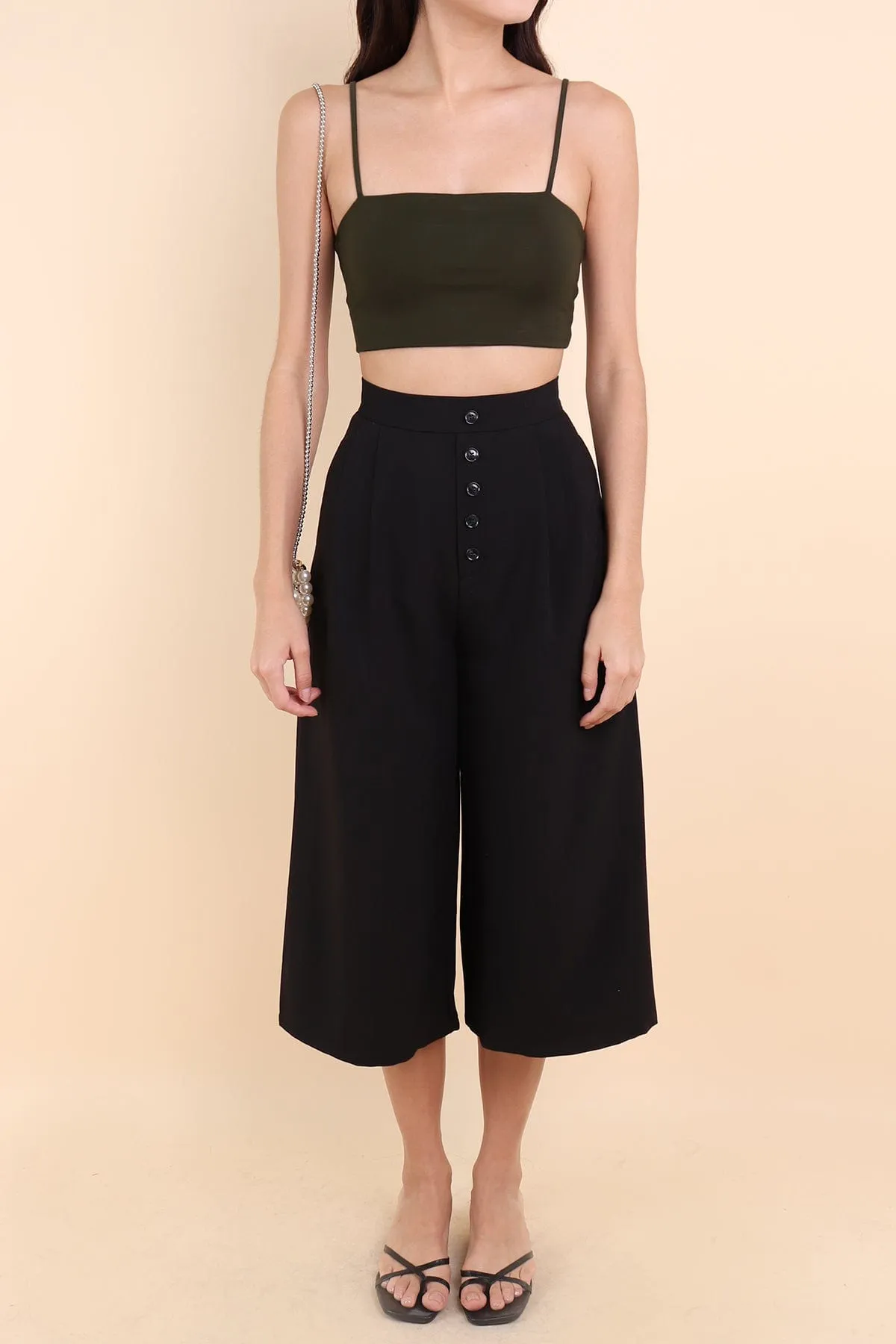 NELLIE BUTTON UP CULOTTES IN BLACK