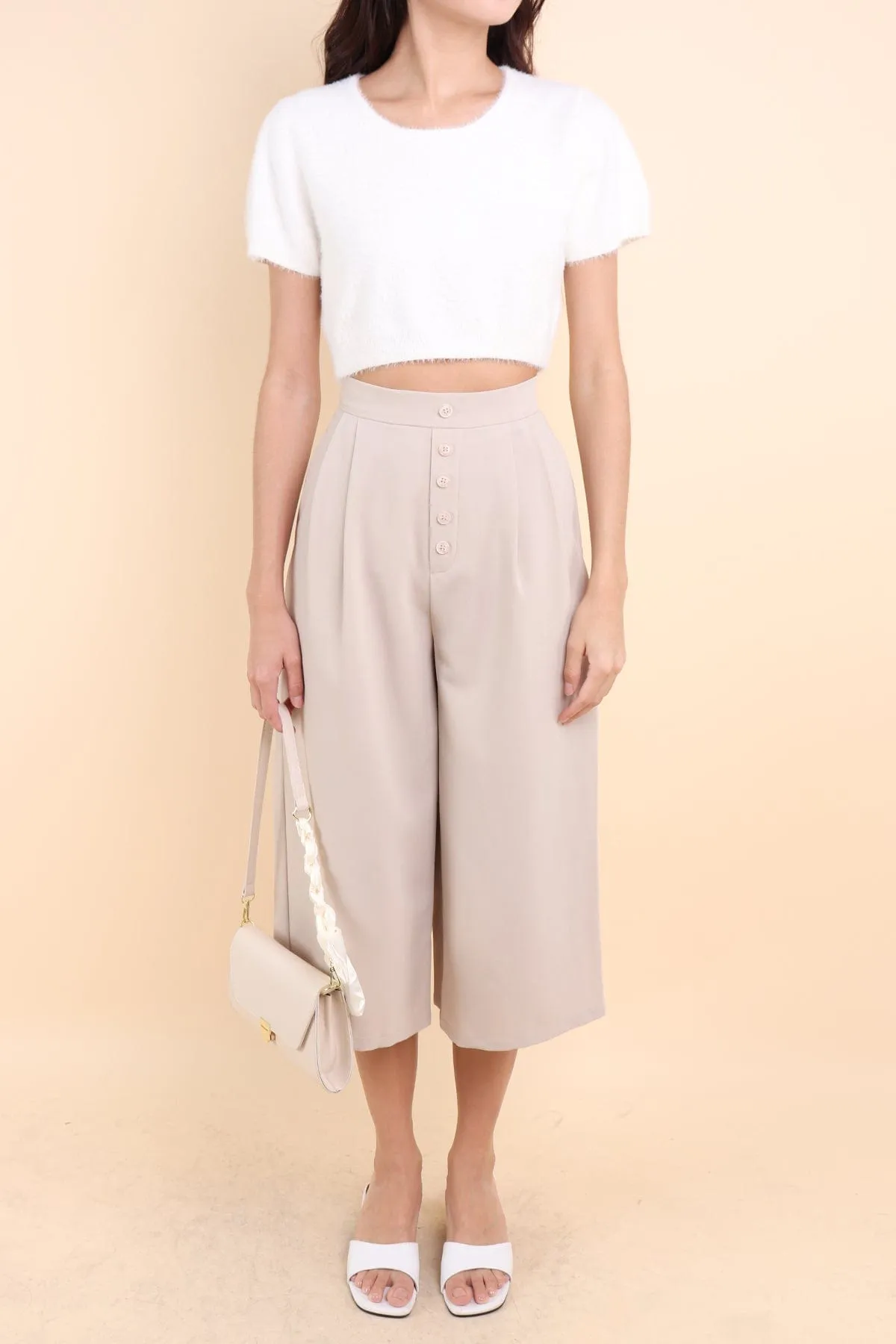 NELLIE BUTTON UP CULOTTES IN ECRU