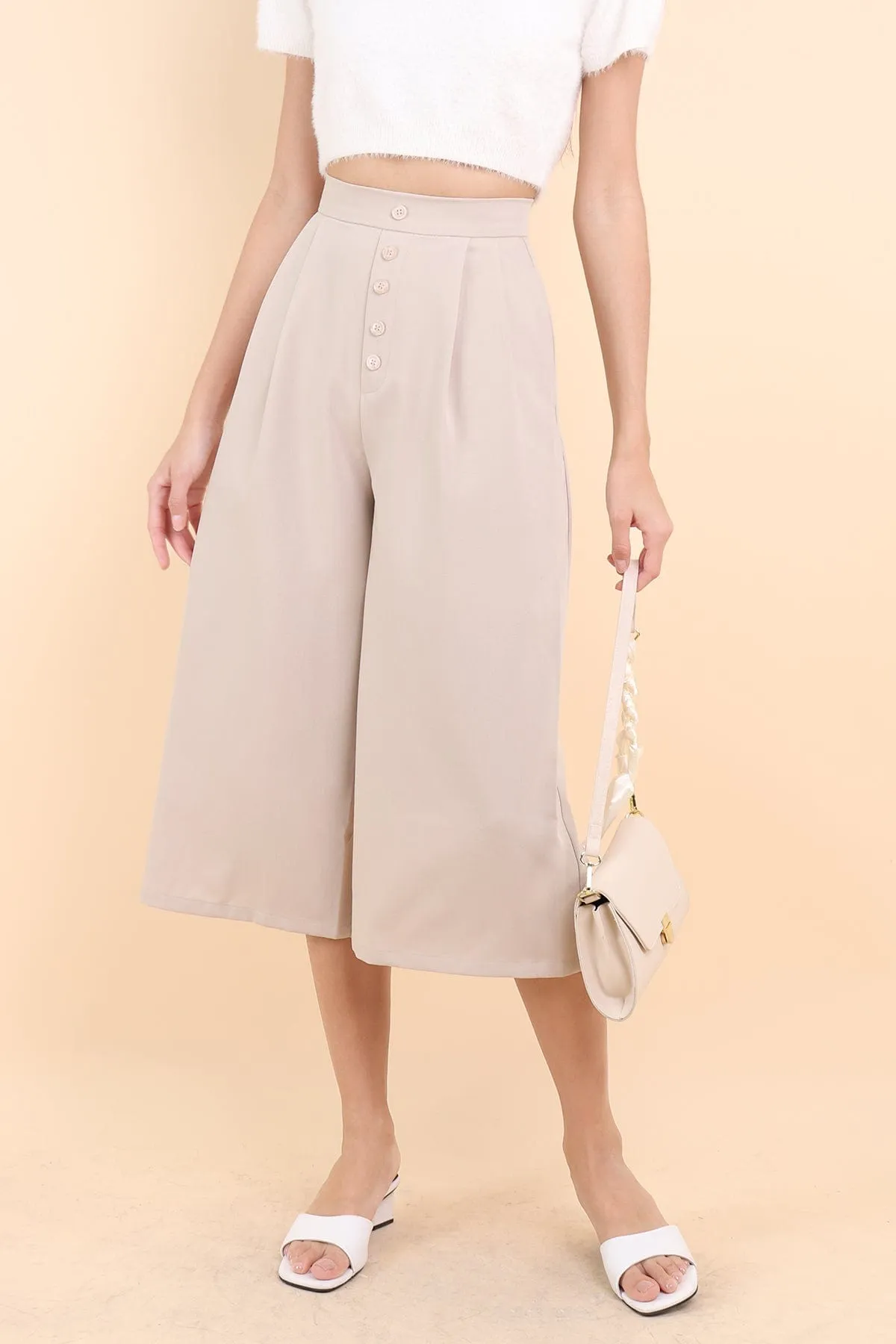 NELLIE BUTTON UP CULOTTES IN ECRU