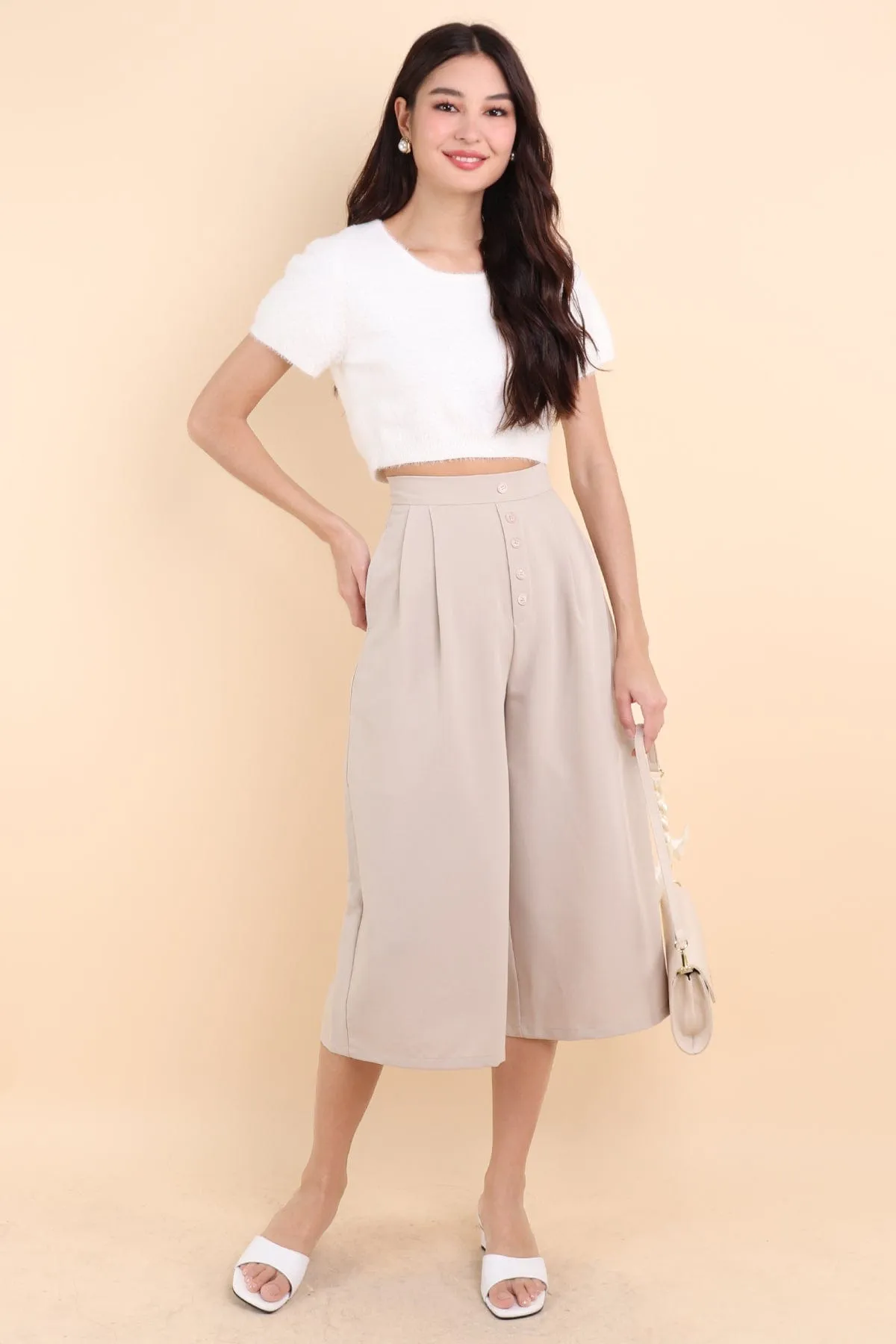 NELLIE BUTTON UP CULOTTES IN ECRU