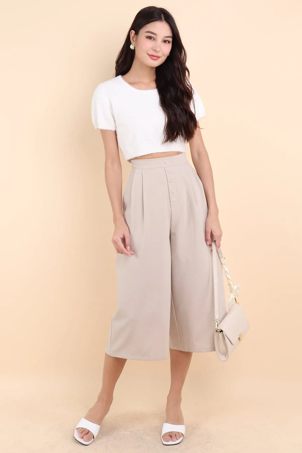 NELLIE BUTTON UP CULOTTES IN ECRU