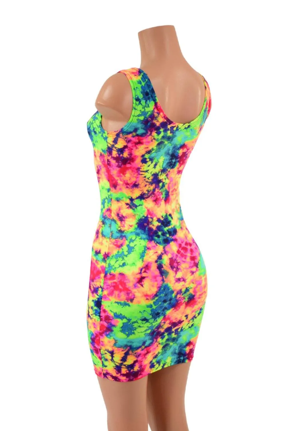 Neon Glow Acid Splash Tank Dress