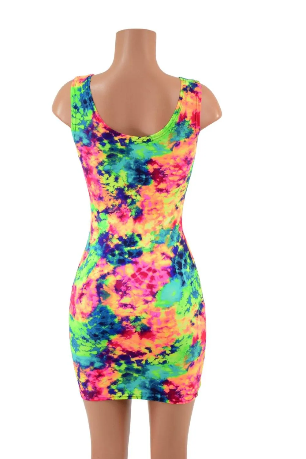 Neon Glow Acid Splash Tank Dress