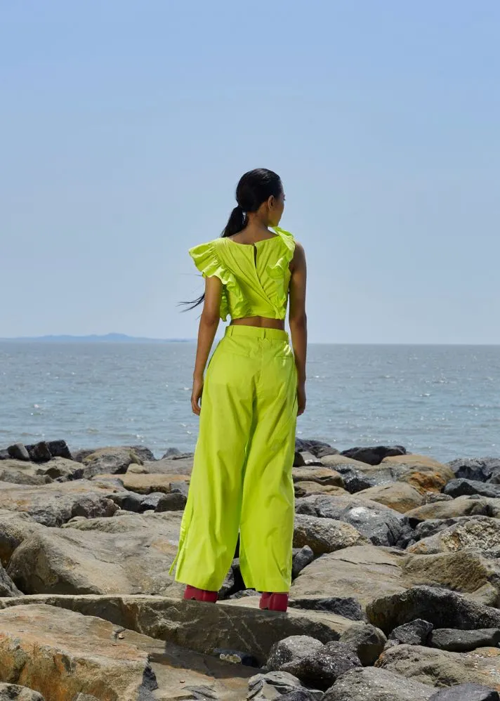 Neon Green High-Waisted Trouser