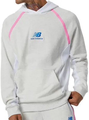 New Balance Mens Athletics Amplified Hoodie Sea Salt Heather