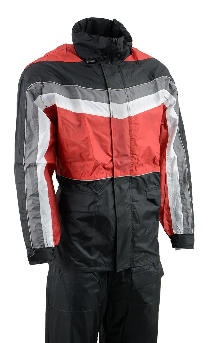 NexGen Men's SH2226 Black and Red Hooded Water Proof Rain Suit