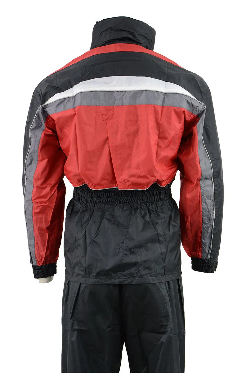 NexGen Men's SH2226 Black and Red Hooded Water Proof Rain Suit