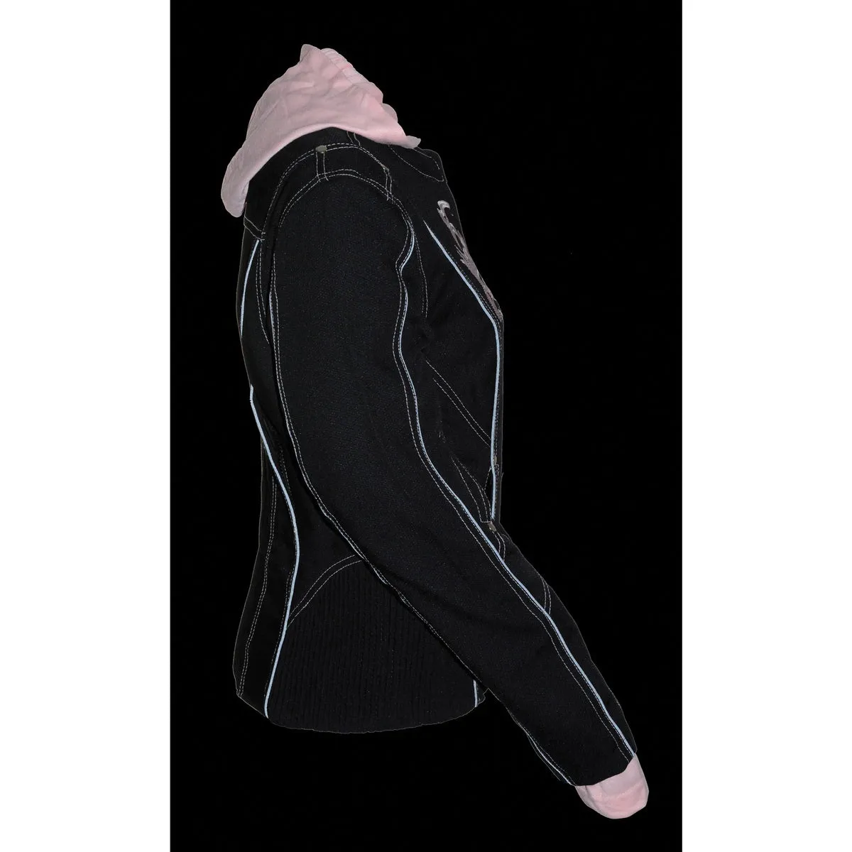 NexGen SH1966 Ladies Black and Pink 3/4 Jacket with Reflective Tribal