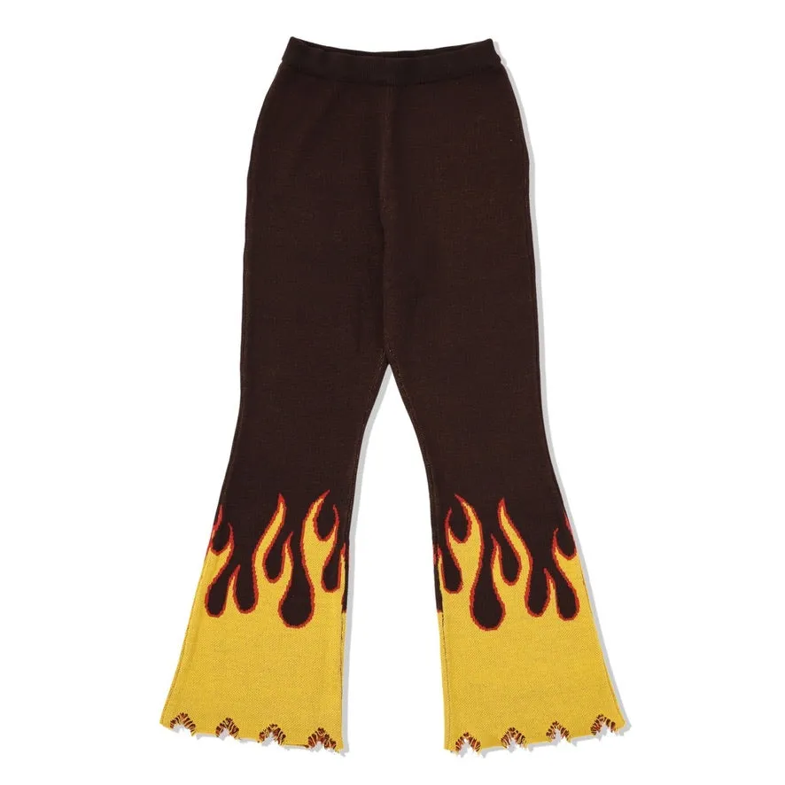 NG Fire-Pattern Flared Knit Pants