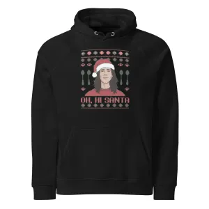 Oh Hi Santa! Graphic Men Eco Raglan Hoodie