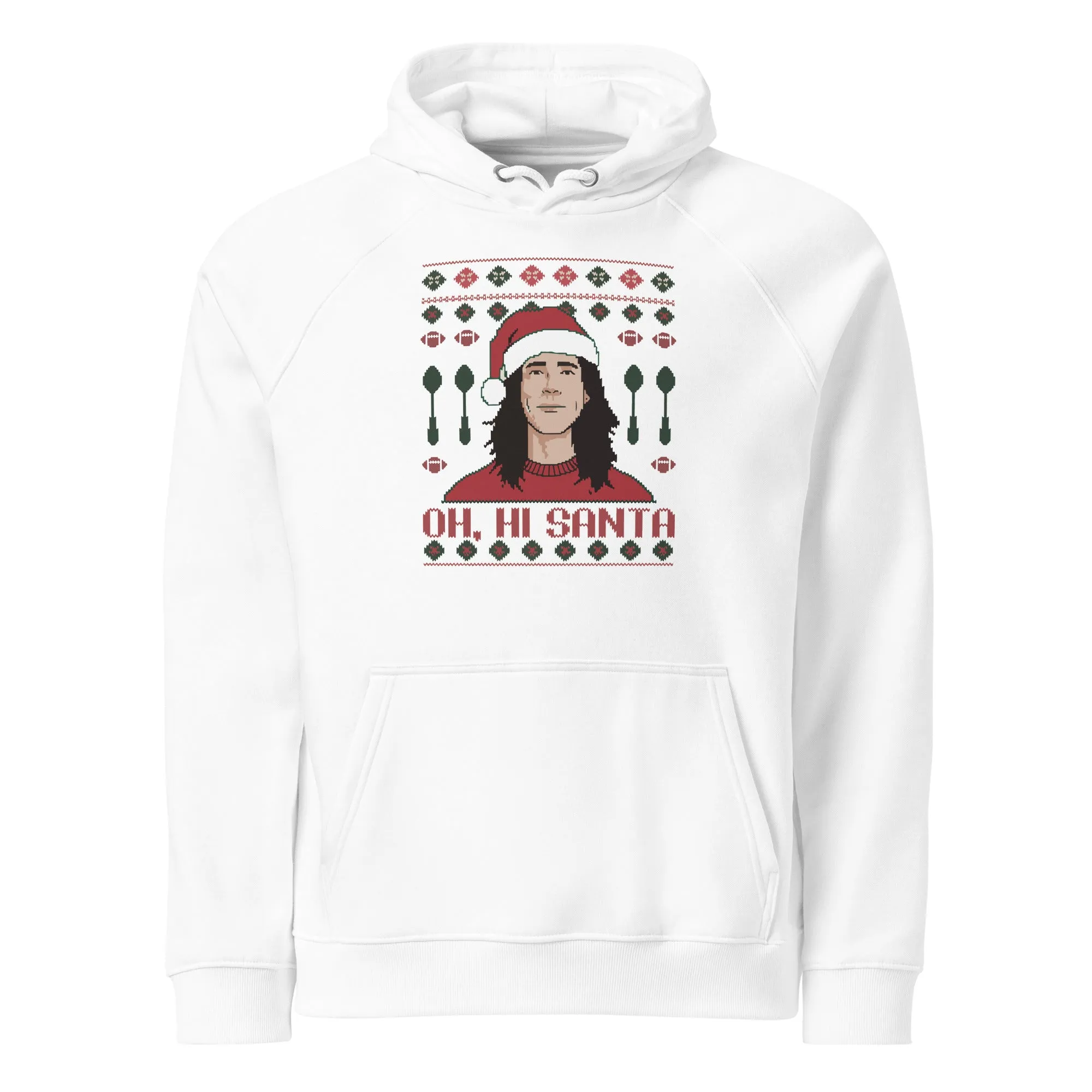 Oh Hi Santa! Graphic Men Eco Raglan Hoodie