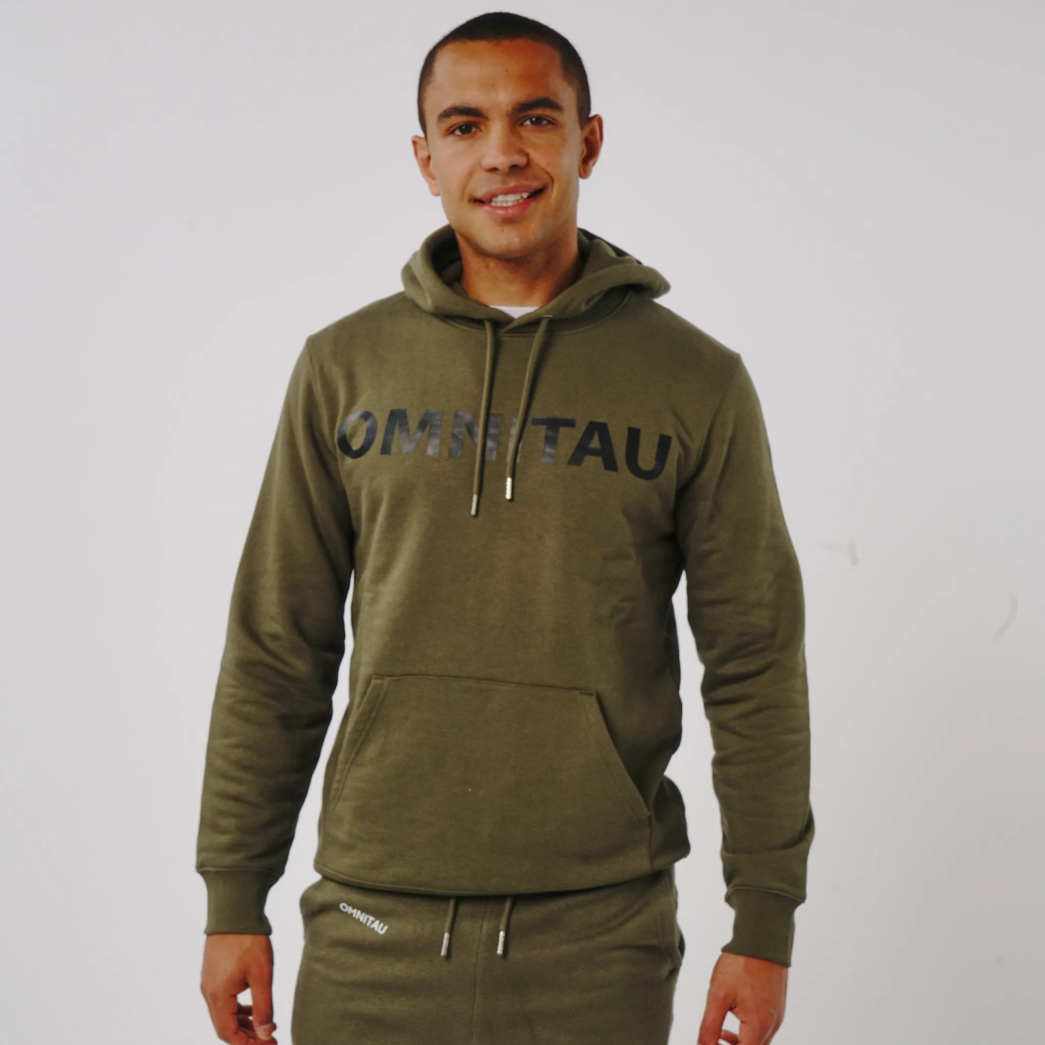 Omnitau Men's Esher Organic Cotton Overhead Hoodie - Khaki Green