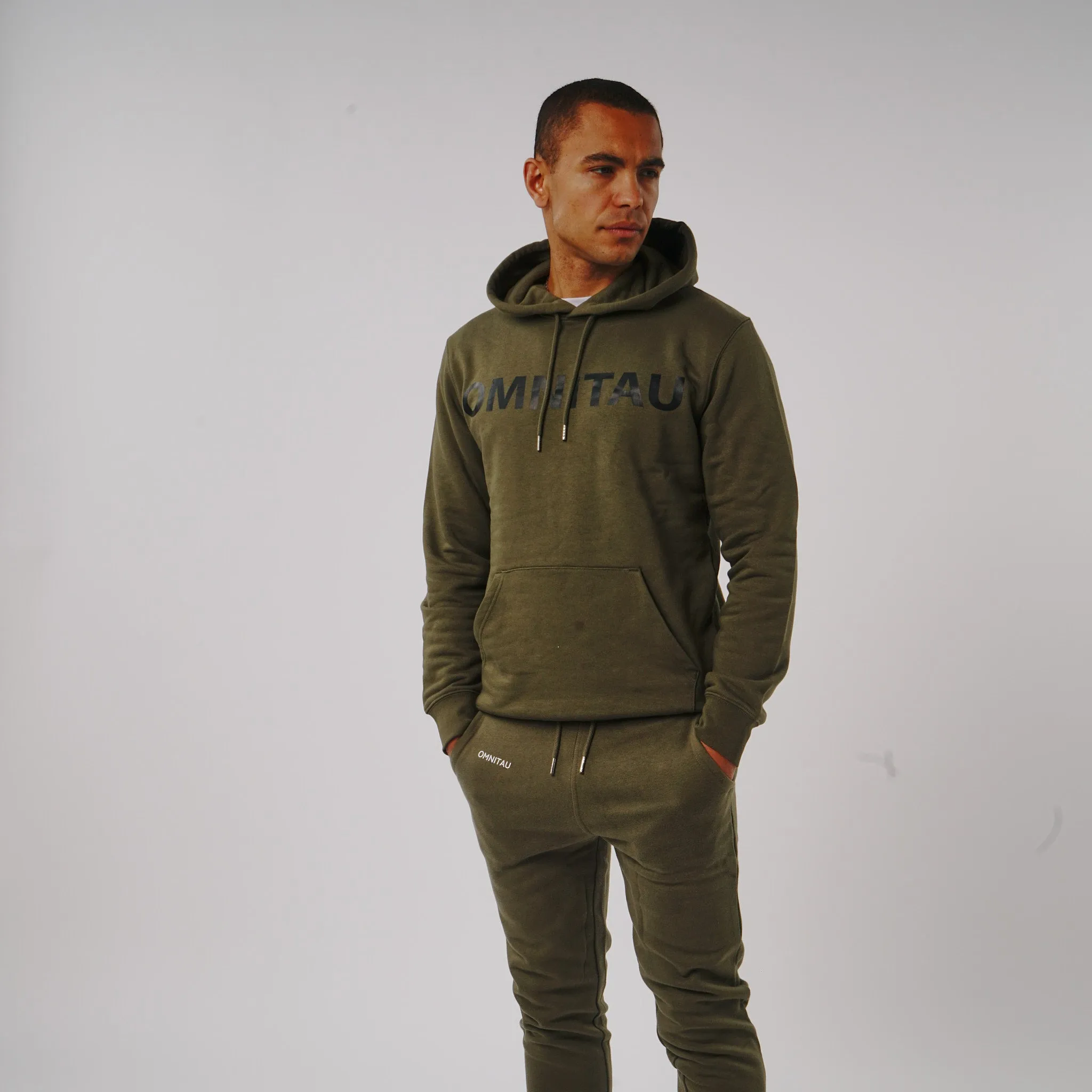 Omnitau Men's Esher Organic Cotton Overhead Hoodie - Khaki Green