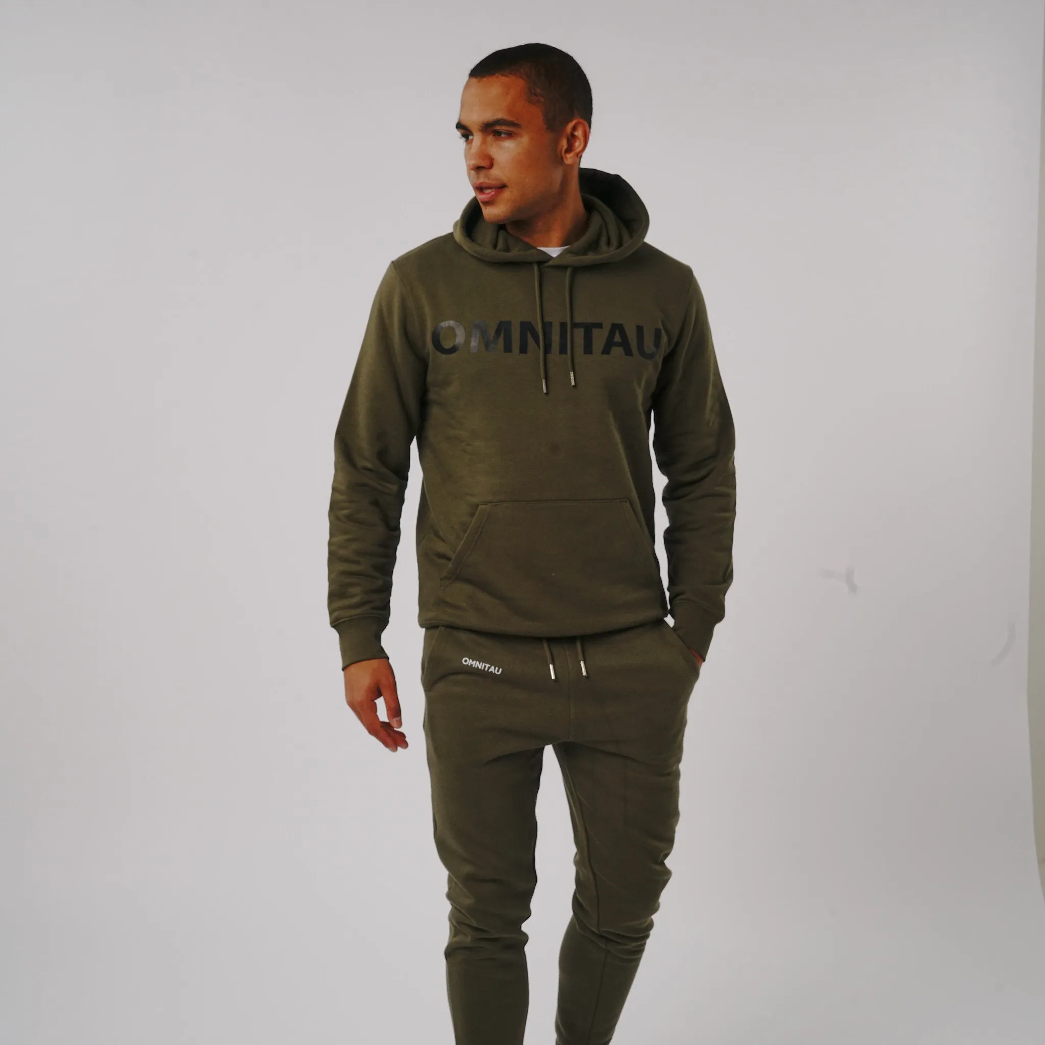 Omnitau Men's Esher Organic Cotton Overhead Hoodie - Khaki Green