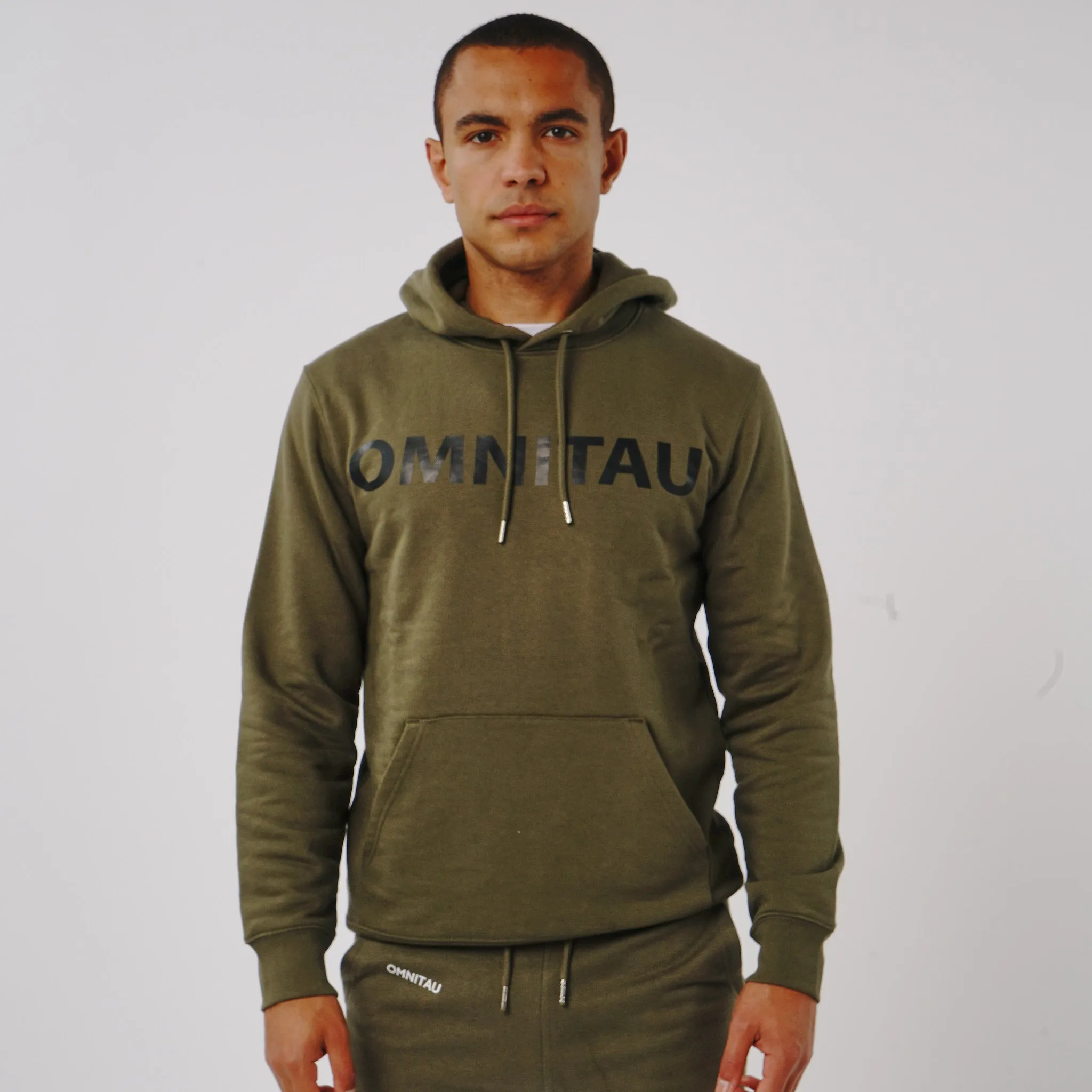 Omnitau Men's Esher Organic Cotton Overhead Hoodie - Khaki Green