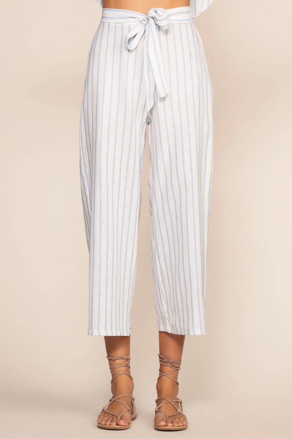 On My Way To Rio Striped High Waist Culottes - Blue