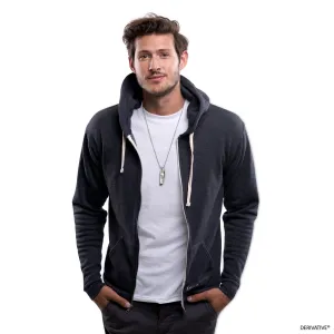 Organic Cotton & Recycled Polyester Zip Up Hoodie - Heather Grey