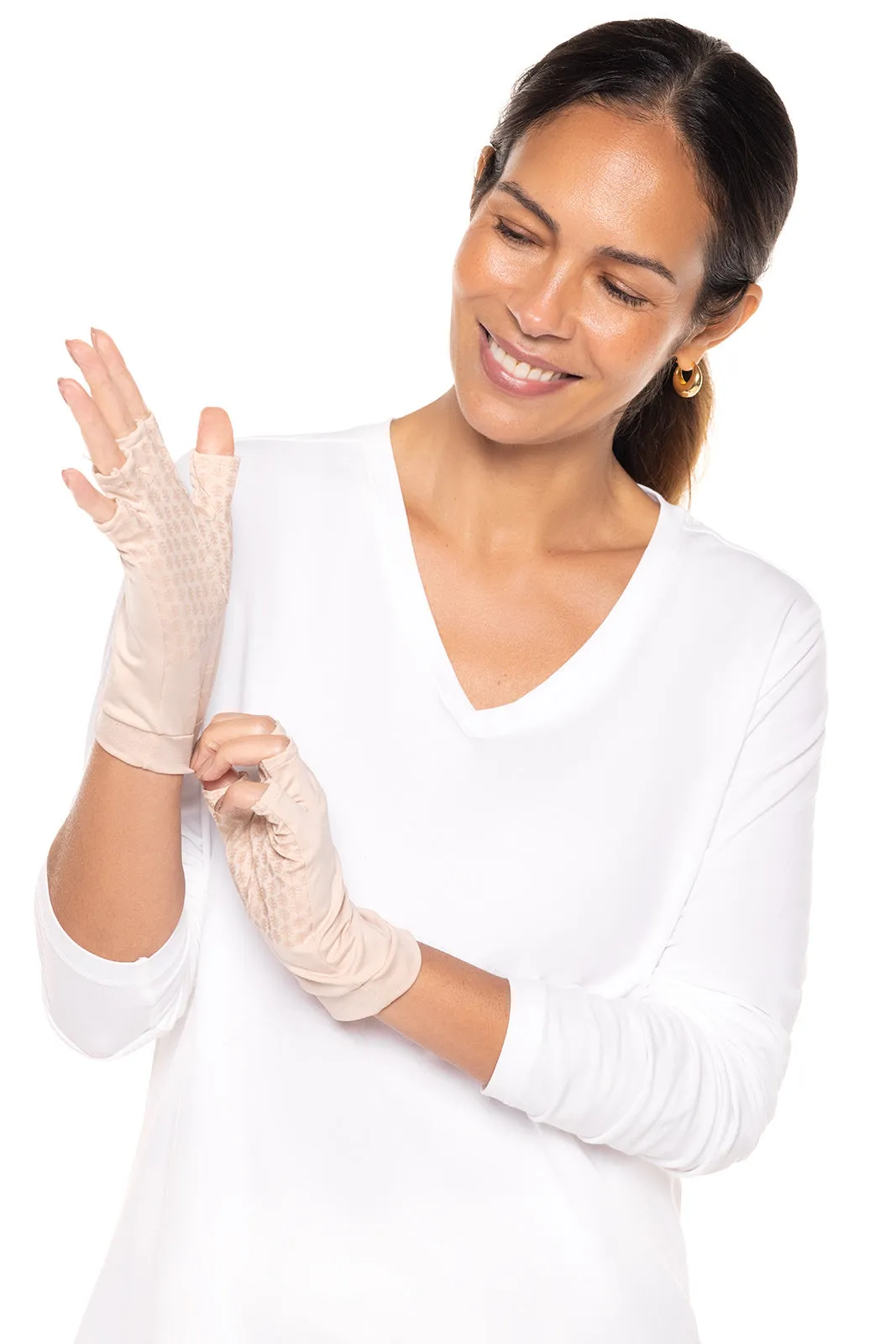 Ouray UV Fingerless Sun Gloves | Beige