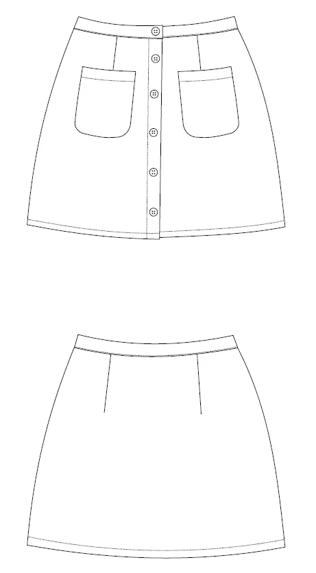 PDF Pattern - Denim Button-Up Skirt | Anna Allen Clothing