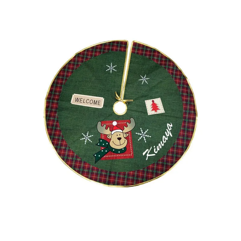 Personalised Reindeer Welcome Tree Skirt (COD not Available)