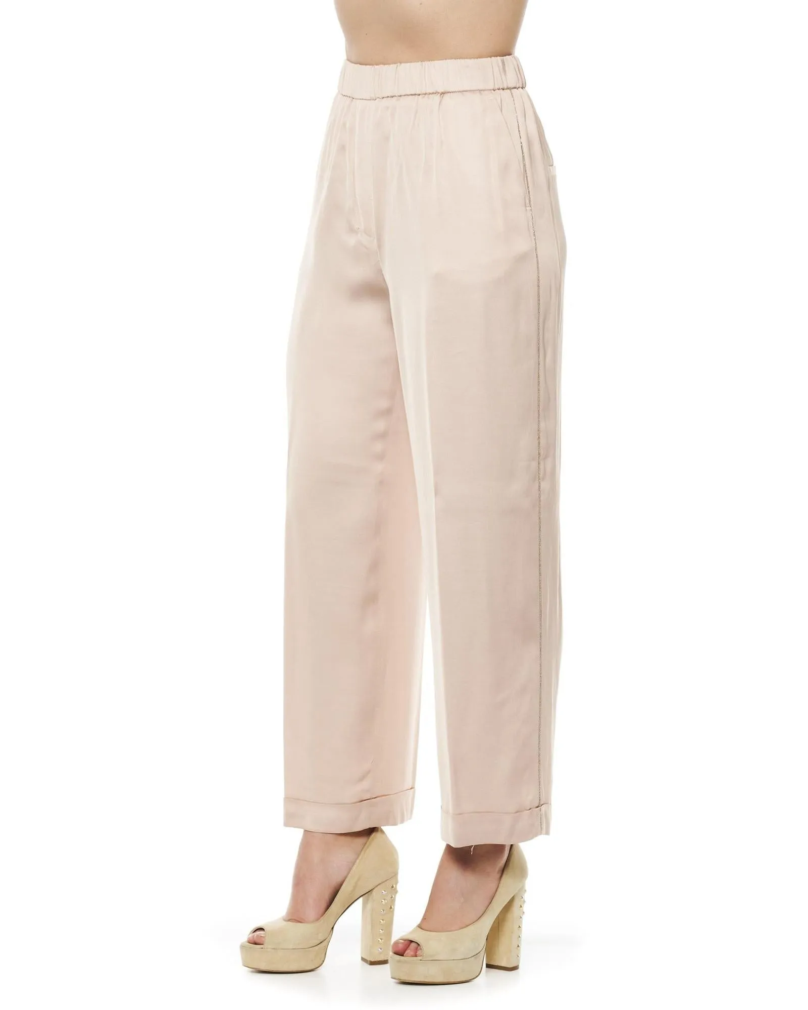 Peserico Silk Pants Beige