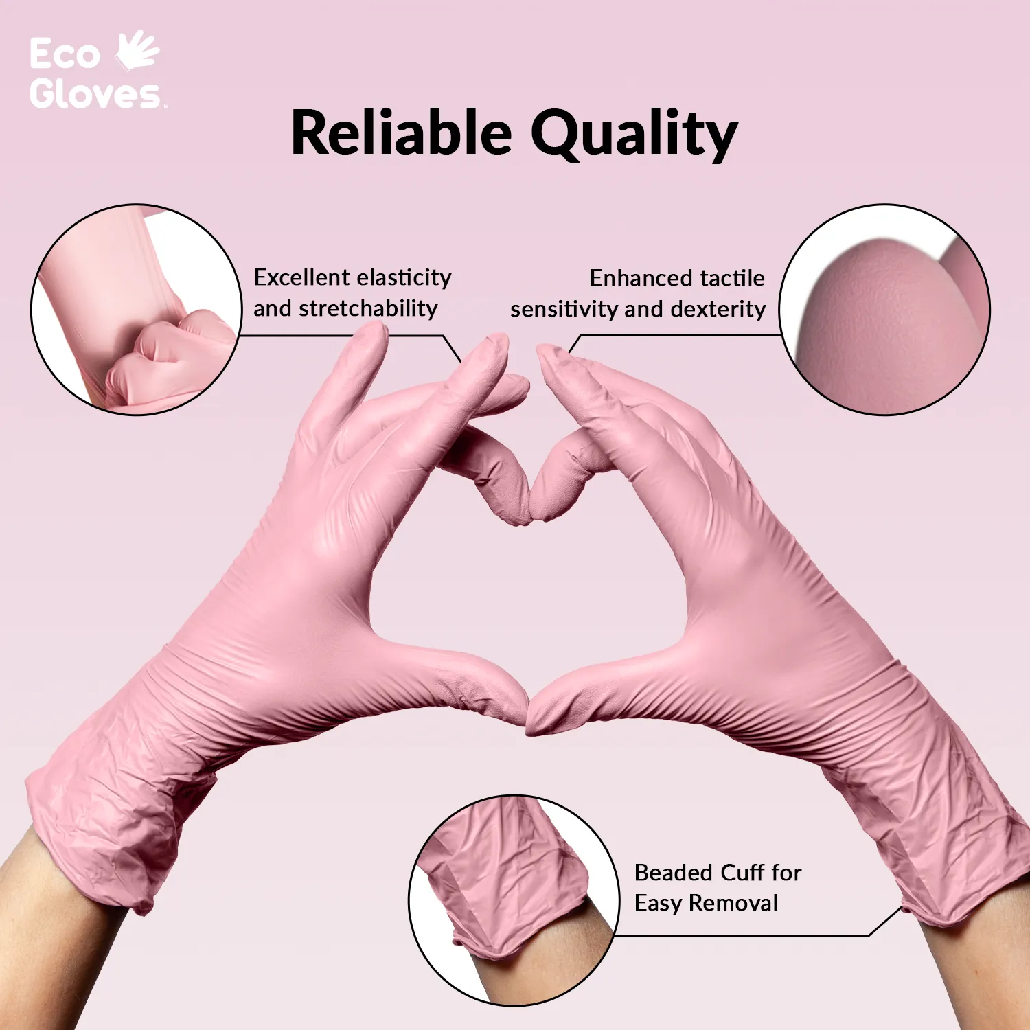 Pink Nitrile Disposable Gloves (3.5 mil) 100 Gloves/Box - 100% Recyclable